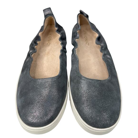 Vionic Women’s Uptown Ballet Grey Metallic Slip On Loafer Size US 10 Wide - Picture 7 of 11